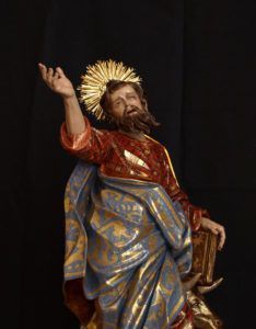 Detalle de la expresión de San Lucas Evangelista