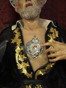 Detalle de la reliquia de San Felipe Neri