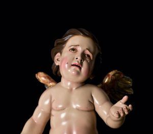 Rostro suplicante del ángel realizado por Pérez Rojas