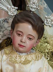 Detalle de la policromía del Niño Jesús