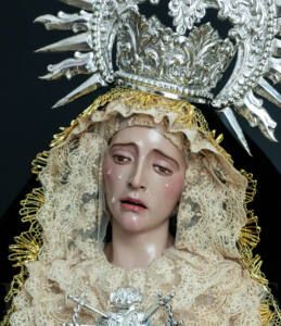 Detalle del rostro de Nuestra Señora de los Dolores
