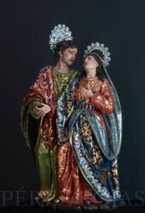 Vista frontal de la Virgen de los Dolores y san Juan, obra de inspiración barroca española