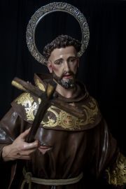 Escultura de San Francisco de Asís realizado por Juan Alberto Pérez Rojas
