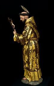 Perfil izquierdo de la escultura del santo franciscano