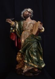 Composición barroca y expresiva para la figura del evangelista