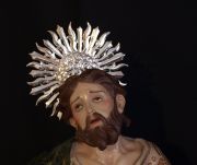 Detalle de la expresión del rostro del santo