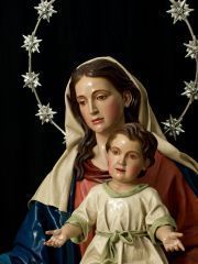 El Niño Jesús tiende los brazos en señal de acogimiento
