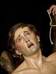 Detalle del rostro de San Sebastián