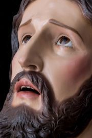 Detalle de la mirada suplicante de Cristo