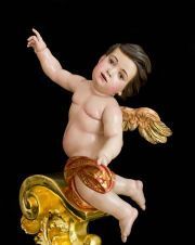 Escultura de ángel en madera policromada