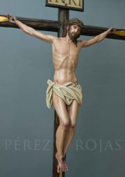 Escultura de Cristo crucificado obra de inspiración barroca