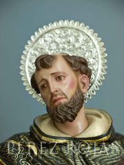 Detalle de la cabeza de Santo Domingo de Guzmán obra de Pérez Rojas