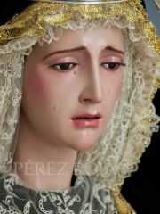 Detalle de la policromía de la Virgen