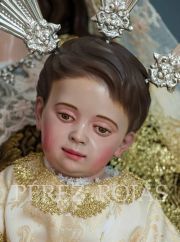 Detalle de la policromía del Niño Jesús