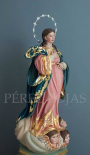Vista donde resalta el estado de buena esperanza de la Virgen