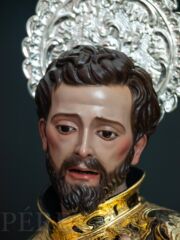 Detalle de la policromía al óleo de San Francisco Javier