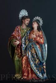 Vista frontal de la Virgen de los Dolores y san Juan, obra de inspiración barroca española