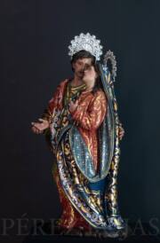 Detalle de uno de los perfiles del grupo escultórico, obra de Pérez Rojas