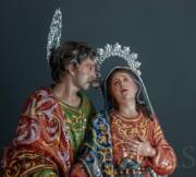 Detalle de la expresión de dolor de la Virgen María acompañada de San Juan Evangelista